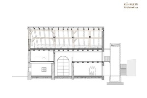  Längsschnitt, Maßstab 1:250 Zeichunung: Kühnlein Architektur 