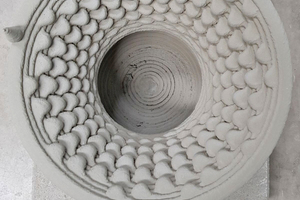  Im 3D-Verfahren mit dem ?BauMinator?-System aus Beton gedruckte Rosette Foto: Baumit 