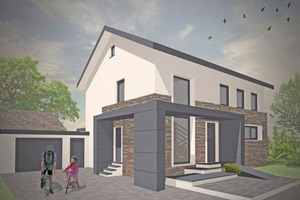  So soll das Einfamilienhaus nach der Fertigstellung aussehen Rendering: Adomako Architekten 