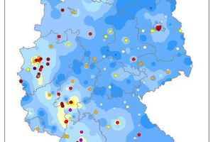  Die "Brennpunkte" in Sachen Stickoxidbelastung in Deutschland im Jahr 2017 Grafik: Umwelt Bundesamt 