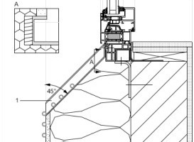  Skizze 3.2: Sanierungsvorschlag Fassade/Fensterbank 1 = Zinkblech mit hinterer und seitlicher Aufkantung in vorhandene Nut des Fensterrahmens. Gefälle 45° zur schnellen Wasserableitung 