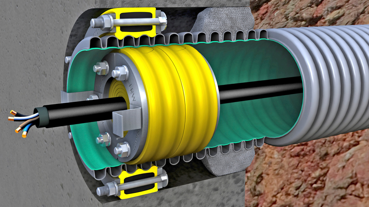 Druckwasserdichte Hauseinführung bauhandwerk