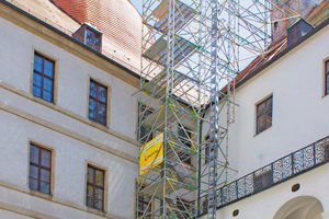  Die sogenannte Laterne des Glockenturm des Südflügels des Renaissanceschlosses in Neuburg musste saniert werden 