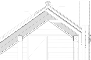  Schnitt Dachgeschoss, Maßstab 1:20 Dachaufbau 3,0 cm Solator PV Therm 3,5 cm Trägerlattung 8,0 cm Hinterlüftung 2,0 cm DWD‑Platte 31,0 cm Holzfaserdämmung Steicoflex 0,3 cm Dampfbremse Isozell Airstop sd = 18 m 4,0 cm Lattung / Heraklith 2,2 cm Nut- und F 