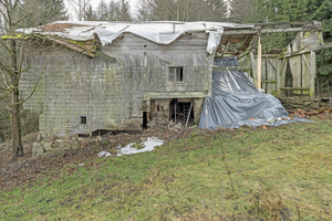  Vom Bauernhaus im bayerischen Arnbruck standen im Grunde nur Rudimente und auch diese waren bereits so gut wie vollständig eingestürzt 