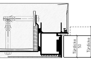  Detailschnitt ?Zeroline function? (Türdicke 70 / 73 mm) und ?Zeroline living? (Türdicke 50 mm) 