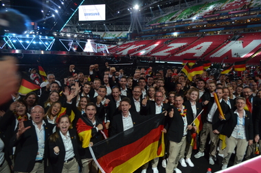  Das deutsche Team gibt sich nach der Eröffungsfeier siegesgewiss 