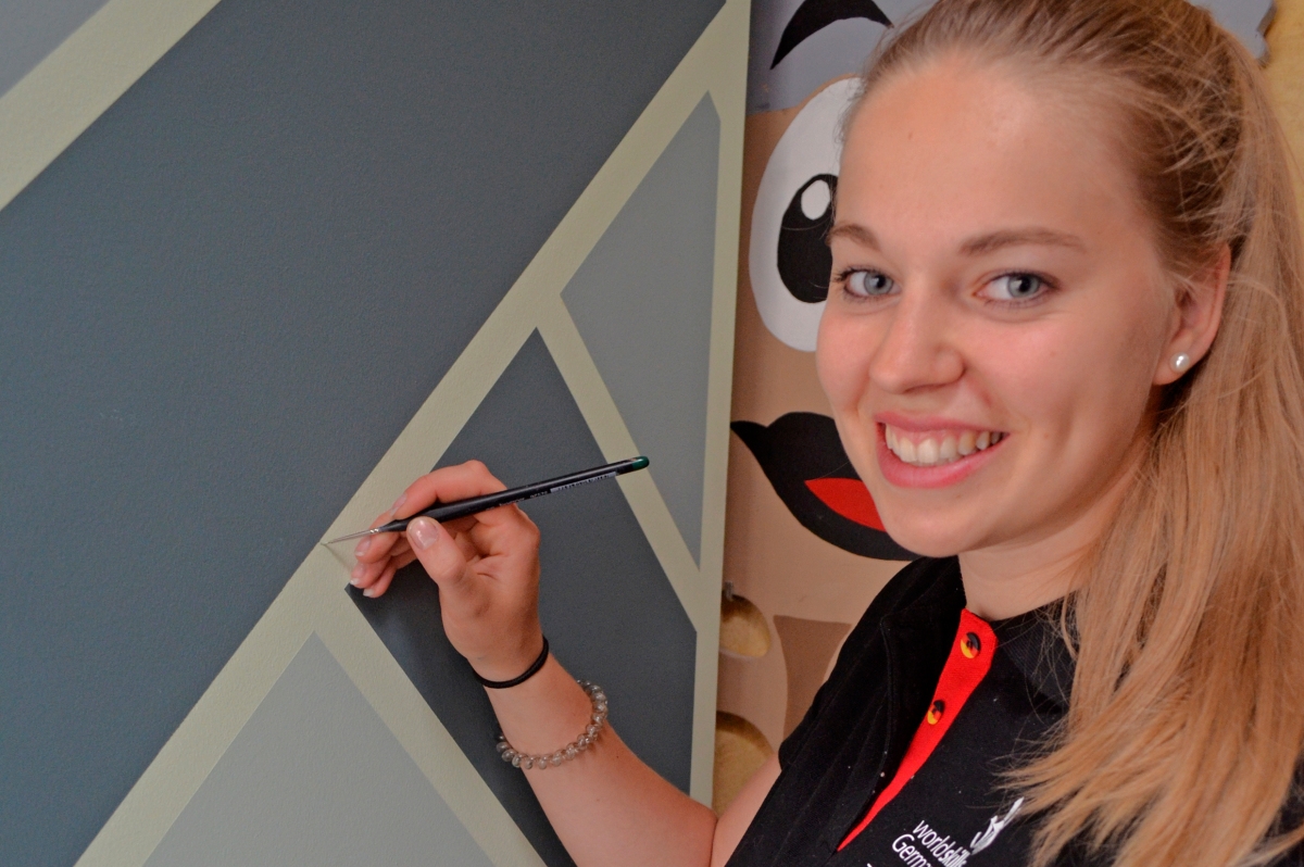 Die amtierende Deutsche Meisterin der Maler Jessica J?rges vertritt Deutschland bei den WorldSkills 2019 in Kasan