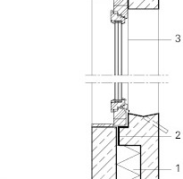  Fensterdetail, Maßstab 1:331/3 1 Schaumglaswärmedämmung ??? 2 Winkel 120/75 mm 3 Holzfenster 4 Deckenstirndämmung 20 mm 