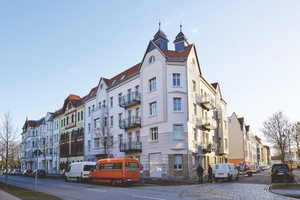  Das Eckhaus an der Goethestraße ist mit seiner sanierten Fassade ein Highlight im Jahnschulviertel in Wittenberge 