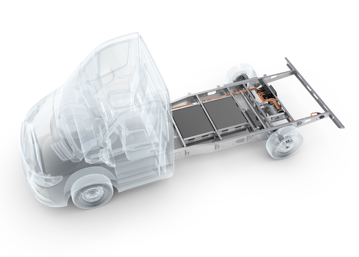 Basis des Hybrid Power Chassis ist das variable Leichtbau-Chassis, das als Systemträger einen modularen Einsatz der Batteriepakete und Komponenten ermöglicht