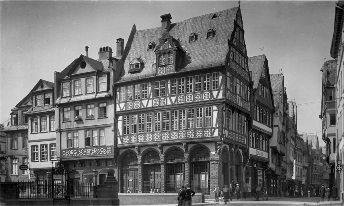 Historische Ansicht des Fachwerkhauses „Zur Goldenen Waage“ in Frankfurt am Main Foto: Archiv / Rolf Kellner