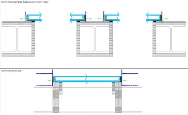  Horizontale Brandschutzverglasungen unter dem Glasboden im Gastraum<br /> 