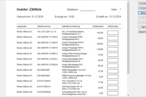  Automatisch generierte Zähllisten vereinfachen die Inventur 