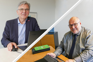  Peter Eul, Präsident der Handwerkskammer Ostwestfalen-Lippe zu Bielefeld (r.), und Wolfgang Borgert, dem stellvertretenden Hauptgeschäftsführer der Handwerkskammer, berichteten über die Stimmungslage im OWL-Handwerk. 