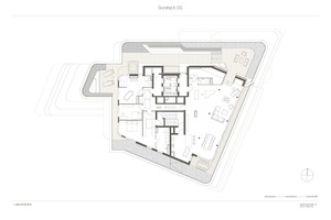  Grundriss 8. Obergeschoss, Maßstab 1:500 