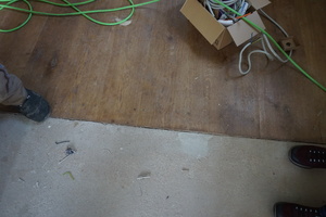  Originale Dielennägel wurden im Fußboden im "Haus Stöcker" verarbeitet. 