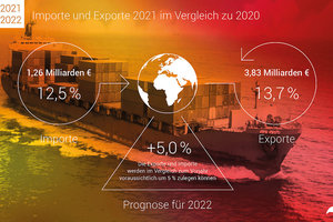  Die Grafik zeigt die Importe und Exporte von Farben und Lacke im Jahr 2021. 