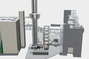  3D-Modell der CO2-Abscheide-Pilotanlage von Rohrdorfer. 