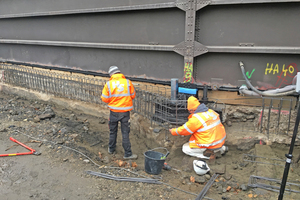  Im ersten Schritt der Sanierungarbeiten wurden die Fundamente des Gasometers zum Teil freigelegt und anschließend neu bewehrt, geschalt und betoniert 