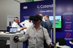  Eine virtuelle Baustellen-Begehung mit „Catenda“. Sales Manager Linus Matthias Scheffran führt es vor. 
