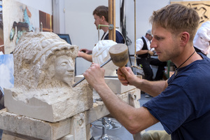  Der Bundesverband Deutscher Steinmetze präsentiert sich auf der denkmal 2022 in Leipzig 