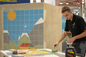  Ein Panoramabild mit Dolomiten, Almhütte und einer kleinen Wand samt Nische war die Aufgabe bei den WorldSkills. 