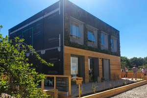  Urbanes Bauen der Zukunft: Ein Team der FH Aachen entwarf ein Gebäude in Holzständerbauweise für eine zwölfköpfige Wohngemeinschaft. Eine kleine Version ist auf dem Solar Campus in Wuppertal zu sehen 