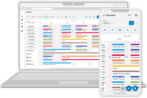  Die Plantafel-Ansicht auf Laptop und Smartphone  