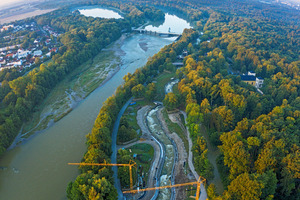  Eingebettet in das Naherholungsgebiet Augsburger Stadtwald, hat der Eiskanal auch heute noch eine vorbildliche Wasserführung ohne aufwändige Pumpensysteme 