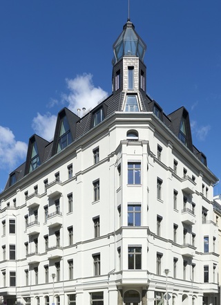 Sanierung des denkmalgeschützten Ensembles Glint in Berlin mit einem WDV-System von Keim