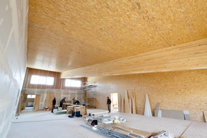  Rund 1500 m2 „SterlingOSB-Zero“ wurden in der Multi­funktionshalle der Sportfreunde Rodgau verbaut 