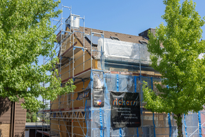  Dämmung der Fassadenfläche mit ?Thermowall-L? 160 mm, Sockel mit Perimeterdämmplatten 140 mm 