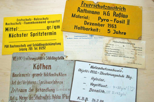  Dachkarten mit Hinweis auf frühere Holzschutzmittelbehandlungen 