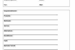  So könnte ein Messeprotokoll aussehen 