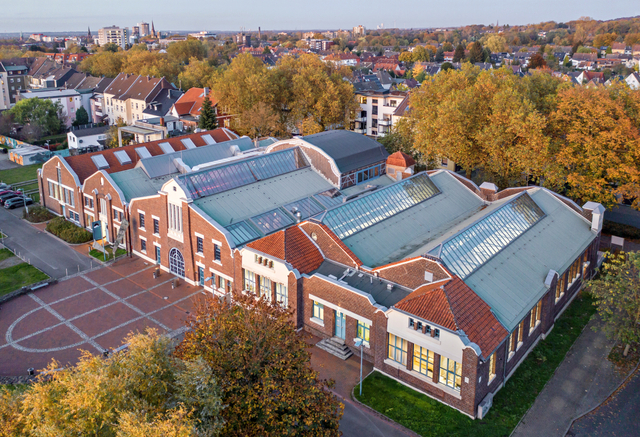 Die Flottmann-Hallen in Herne: Das fünfschiffige Gebäudeensemble im Jugendstil Darmstädter Prägung wurde 1908 für die Produktion von Bohrhämmern errichtet