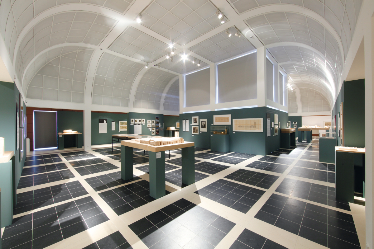 Bodenverlegung mit Betonwerksteinen im Deutschen Architekturmuseum in Frankfurt
