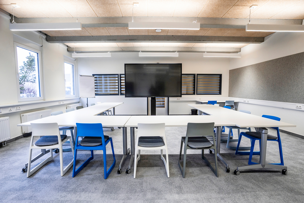 In Büro-, Workshop- und Besprechungsräumen wurden textile Beläge verlegt