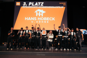  Die Hans Hobeck und Söhne Dachbau GmbH aus Belgern im nördlichen Sachsen hatte sich dieses Jahr erstmals für den Wettbewerb beworben und erzielte in der Kategorie Unternehmsnachfolge den 3. Platz 
