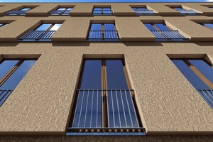  Wärmegedämmte Fassaden erhalten durch die Kreativtechnik Bark die außergewöhnliche Optik von streifiger bis schuppiger Baumrinde 