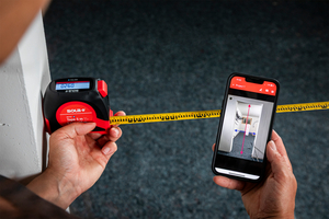  Das digitale Rollbandmaß „Metec“ ermöglicht präzises Messen 