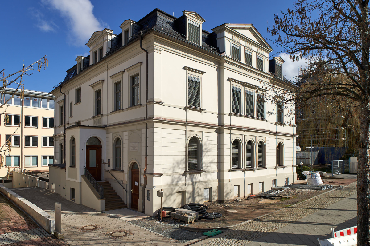 Die restaurierte Villa Schüffner gehört heute zu den prägenden Bauten der Stadt Chemnitz