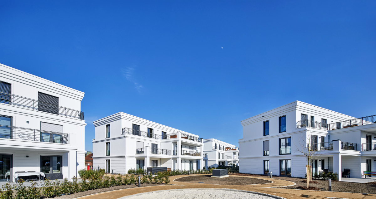 Das WDVS ?EPS Prime? von Brillux erlaubte in Laer den Bau von vier Mehrfamilienhäusern, deren Fassaden gleichermaßen ästhetisch ansprechend wie energieeffizient sind