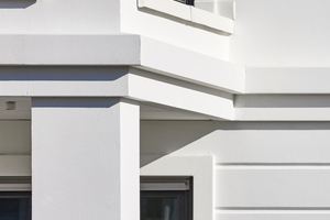  Individuell für das Projekt gefertigt oder direkt auf der Baustelle zugeschnitten: Die Fassadenprofile gliedern die Gebäude optisch und schaffen einen Abschluss für die jeweiligen Geschosse 