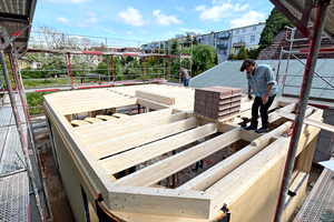  Holzbalkendeckenkonstruktion und Verbau der Lehmeinhängesteine 