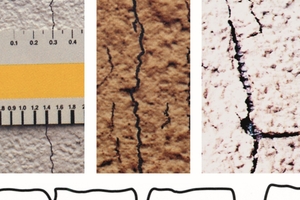  Bei Rissen kommt es auf die Tiefe an: Risse treten nur an der Putzoberfläche, in der gesamten Putzschicht oder im kompletten Schichtaufbau auf    