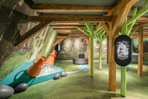  In der mittleren Ausstellungsebene wird die Geschichte der Perlenfischerei in einer vogtländischen Auenlandschaft vermittelt 