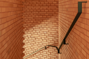  Der Ziegelkern dient vor allem der vertikalen Erschließung 