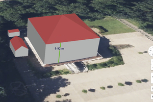  Messung der Gebäudehöhe im 3D-Modell zur Planung eines Gerüsts 