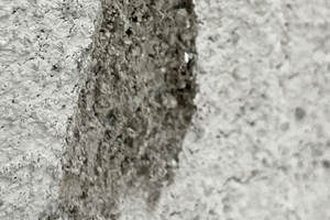  An der Putzoberfläche hatte sich eine Sinterhaut, also eine harte, glasartige Schicht aus Bindemitteln gebildet, wodurch sich der Haftverbund zur nächsten Putzlage verschlechterte 